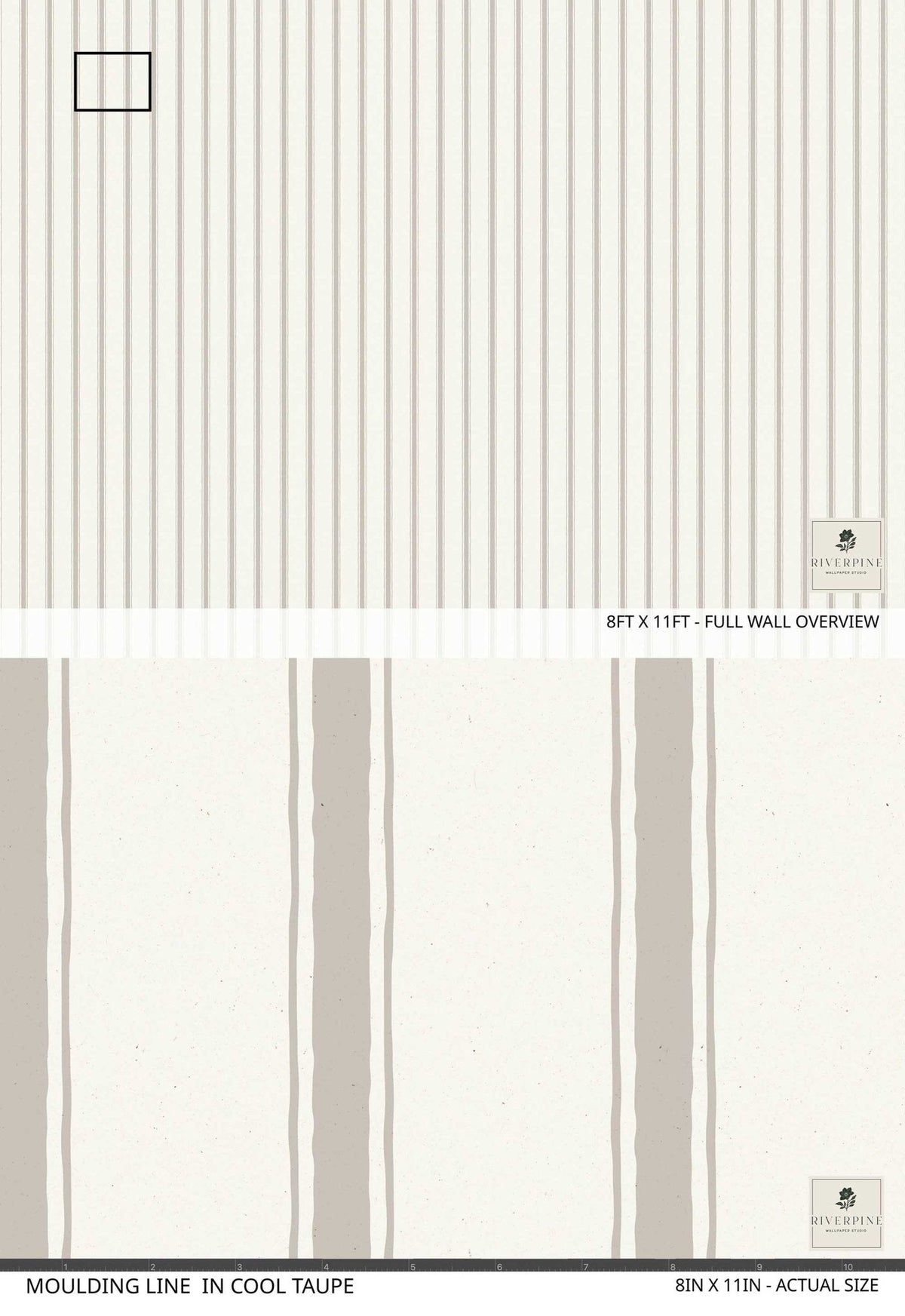 Moulding Line Wallpaper in Cool Taupe
