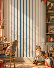 Moulding Line Wallpaper in French Indigo Clay