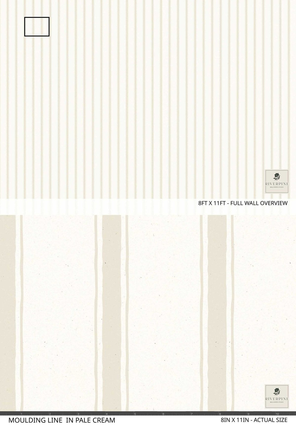 Moulding Line Wallpaper in Pale Cream