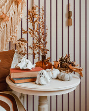 Moulding Line Wallpaper in Plum Red