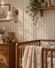Moulding Line Wallpaper in Vintage Rose