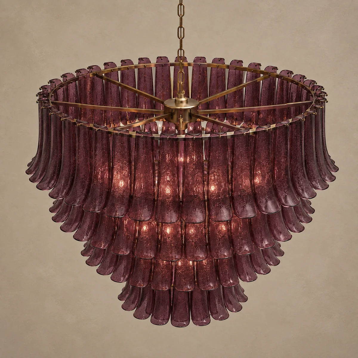 Ned Burgundy Glass Chandelier