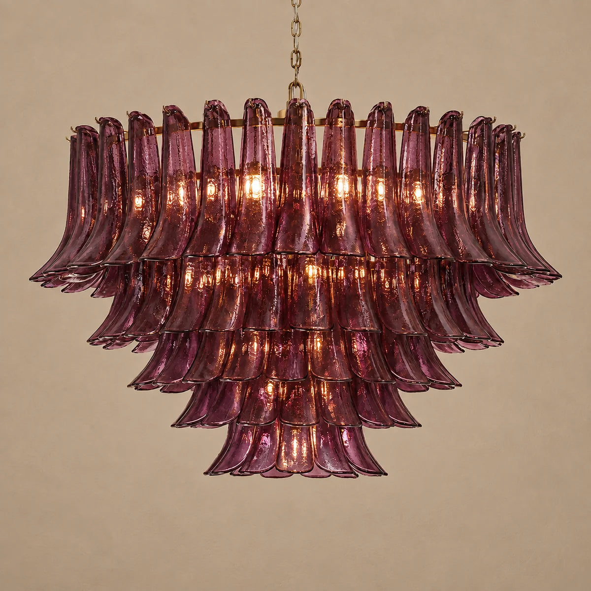 Ned Burgundy Glass Chandelier