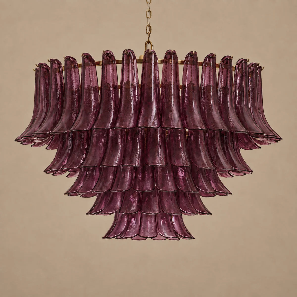 Ned Burgundy Glass Chandelier