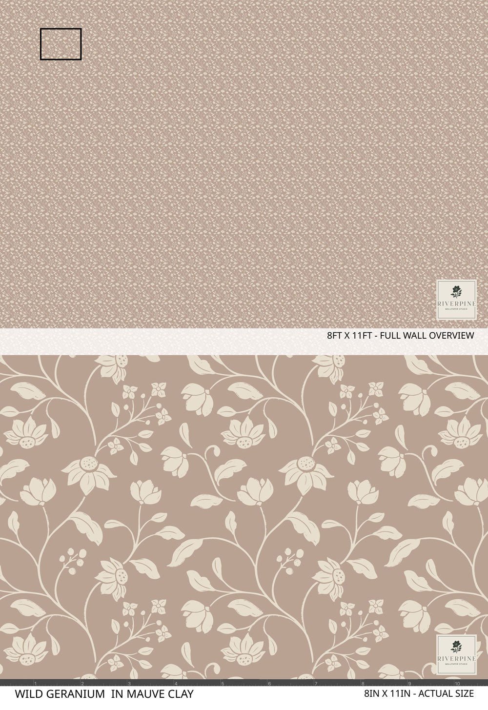 Wild Geranium Wallpaper in Mauve Clay