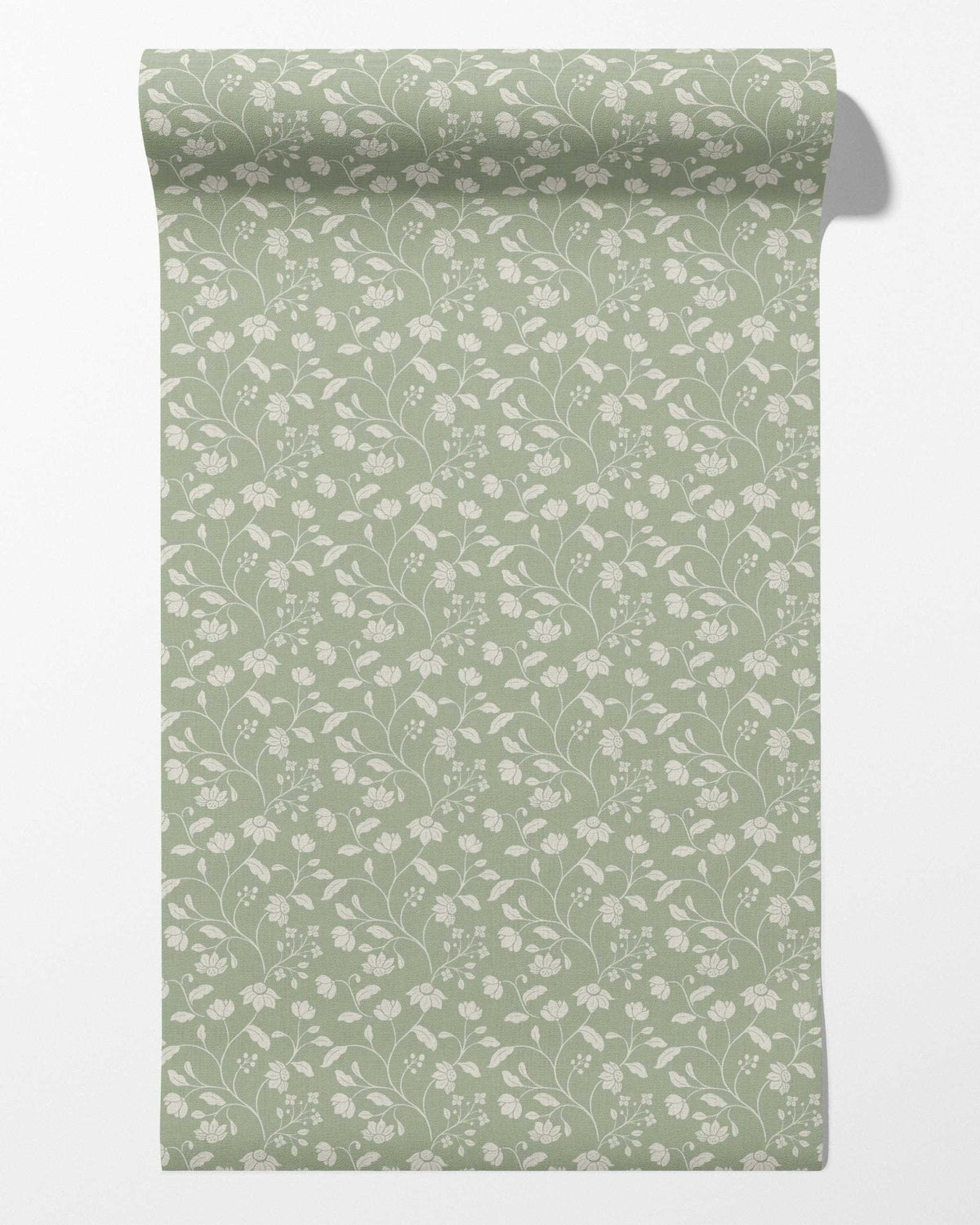 Wild Geranium Wallpaper in Soft Sage