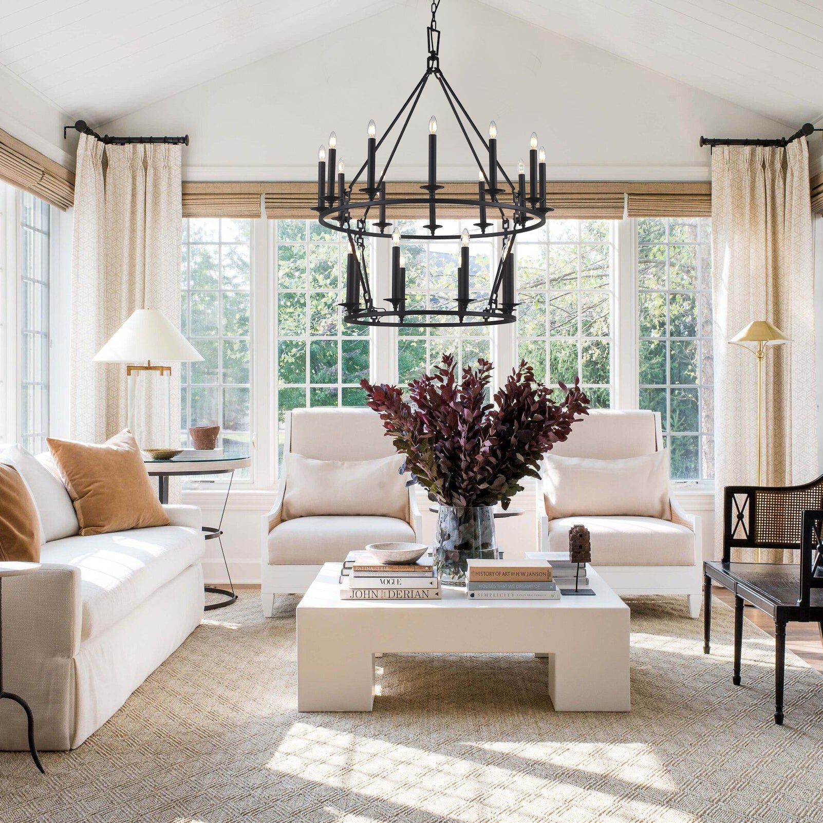Wineyard Wheel Barrel Round 2-Tier Chandelier - Italian Concept