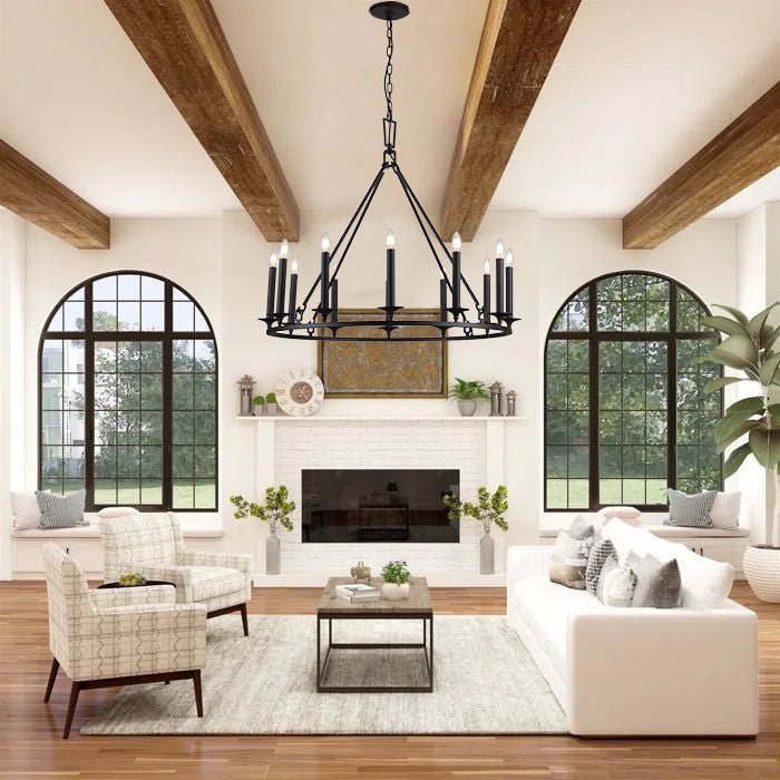 Wineyard Wheel Barrel Round Chandelier - Italian Concept